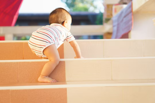Baby climbing stairs